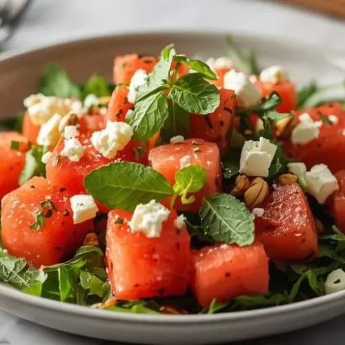watermelon arugula feta salad recipe