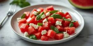Juicy Watermelon Caprese Feta Salad for Hot Summer Days