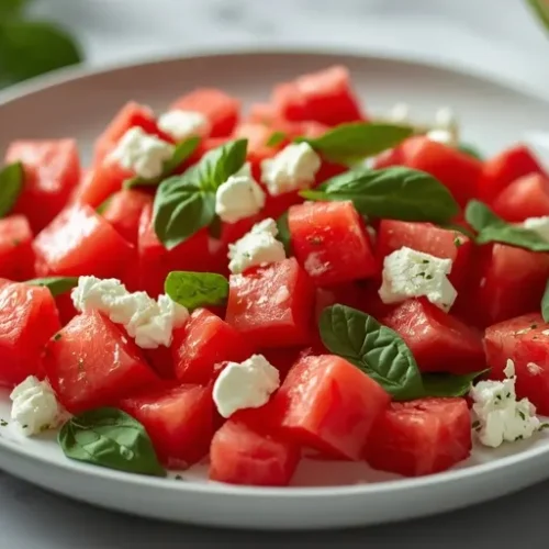 watermelon caprese feta salad recipe