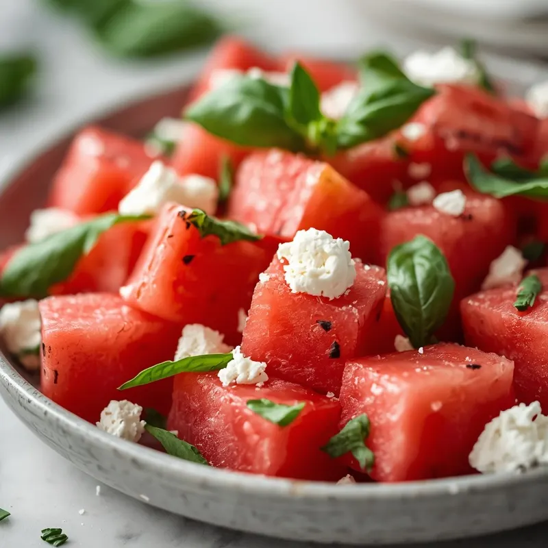 Juicy Watermelon Caprese Feta Salad for Hot Summer Days