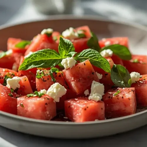 watermelon feta salad balsamic glaze recipe