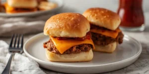 BBQ Beef Pepper Jack Sliders With Melted Pepper Jack