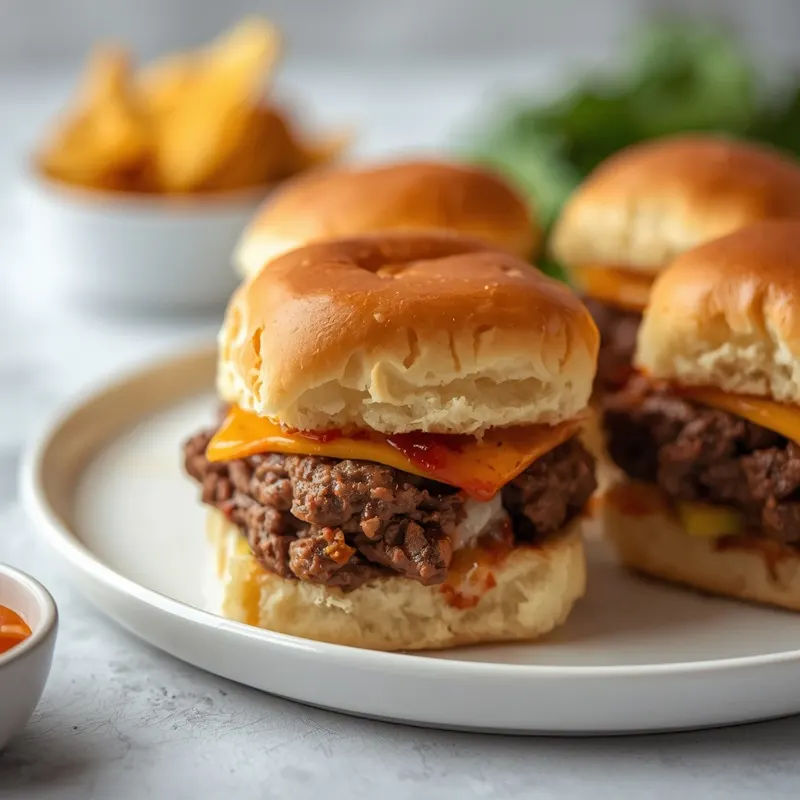 BBQ Beef Pepper Jack Sliders With Melted Pepper Jack