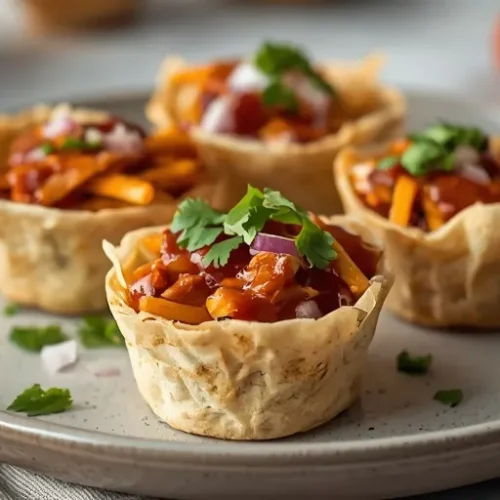 BBQ Chicken Tortilla Cups recipe