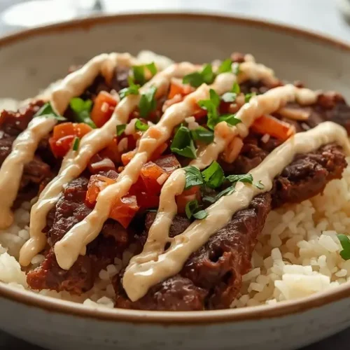 BBQ Ranch Beef Rice Bowl recipe