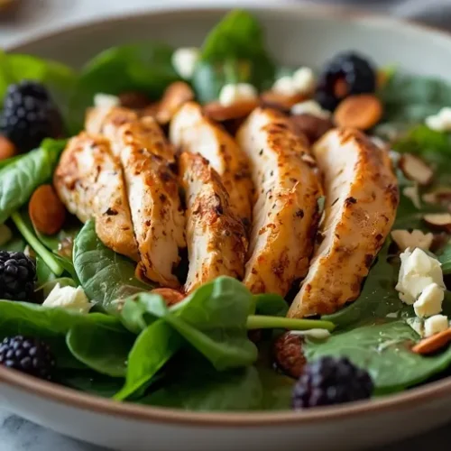 Blackberry Chicken Spinach Salad recipe