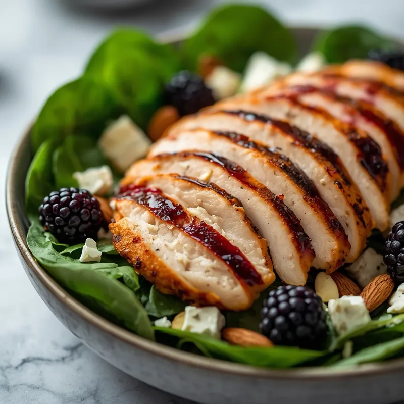 Blackberry Chicken Spinach Salad With Glossy Chicken Blackberry Chicken Spinach Salad With Glossy Chicken