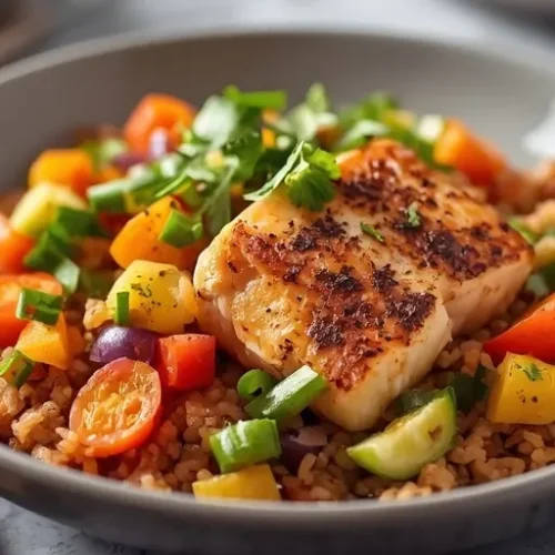 Blackened Mahi Rice Bowl recipe