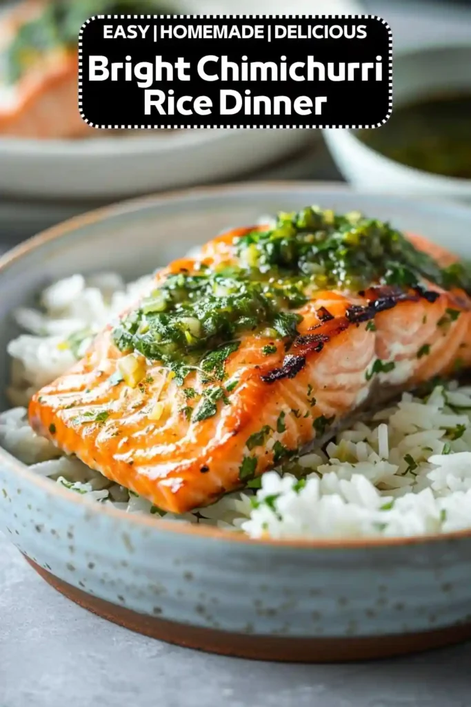 Bright Chimichurri Rice Dinner Recipe Bright chimichurri salmon rice dinner with herb sauce