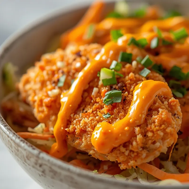 Crispy Buffalo Chicken Crunch Slaw Bowl
