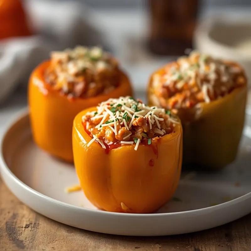 Cheesy Buffalo Chicken Stuffed Peppers