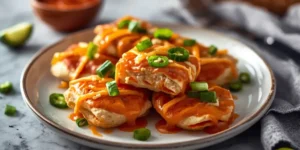 Buffalo Cottage Cheese Quesadilla Bites With Creamy Orange Filling