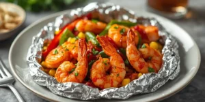 Cajun Shrimp Foil Packets With Steam Burst From Foil