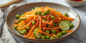 Carrot Cucumber Edamame Crunch Salad With Crunchy Veggies