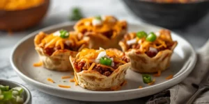 Cheesy Beef Enchilada Cups With Melted Cheese