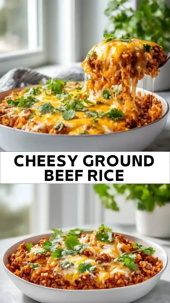 Cheesy Ground Beef Rice Recipe Cheesy Ground Beef Rice Skillet with Melted Cheese