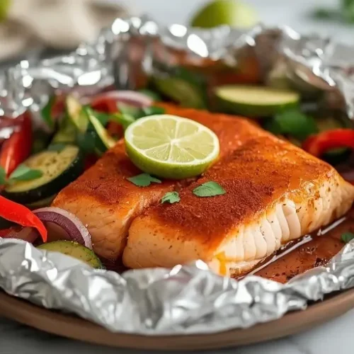 Chili Lime Salmon Foil Packets recipe