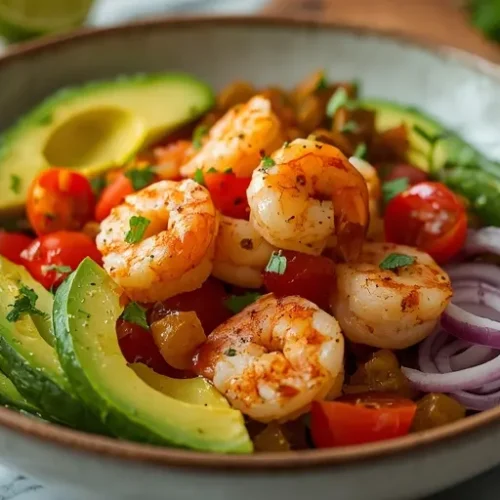 Chili Shrimp Avocado Bowl recipe