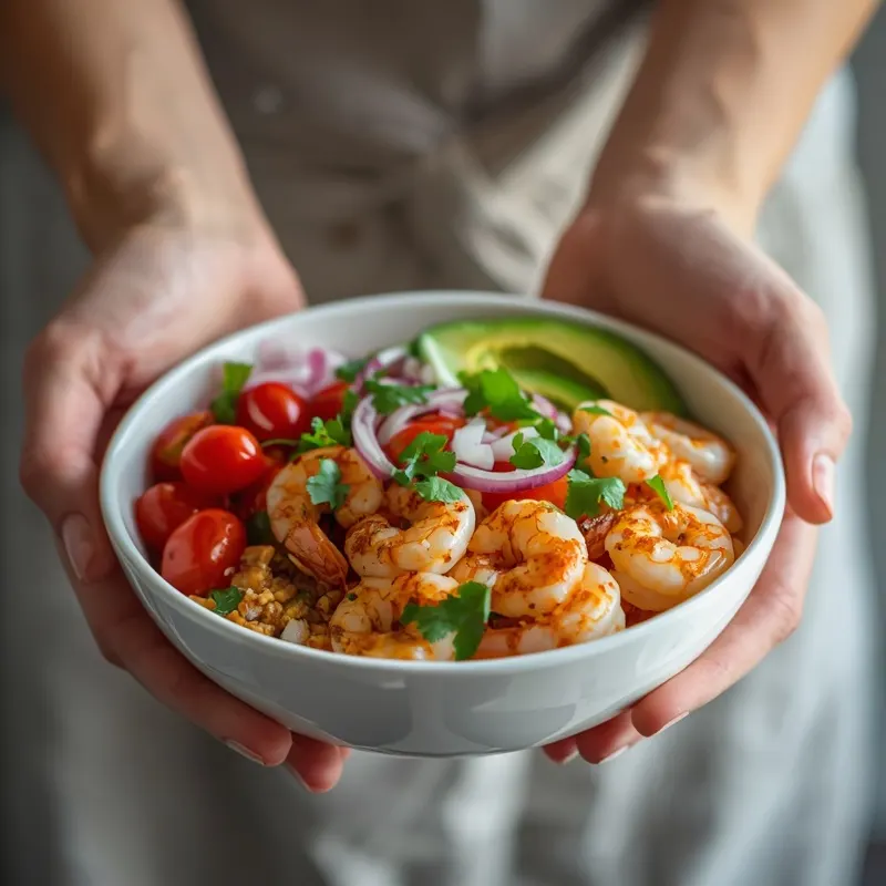 Chili Shrimp Avocado Bowl With Lime And Avocado Chili Shrimp Avocado Bowl With Lime And Avocado