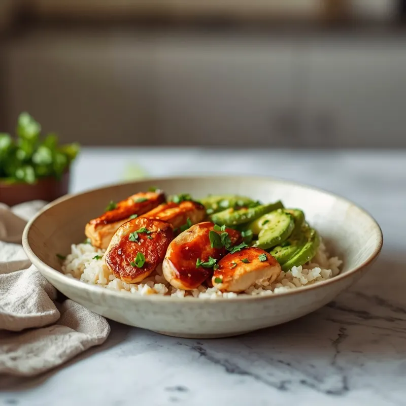 Chipotle Lime Chicken Avocado Rice Bowl With Fresh Avocado Chipotle Lime Chicken Avocado Rice Bowl With Fresh Avocado
