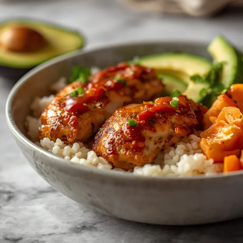 Chipotle Lime Chicken Avocado Rice Bowl With Fresh Avocado Chipotle Lime Chicken Avocado Rice Bowl With Fresh Avocado