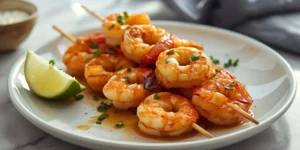 Chipotle Lime Shrimp Skewers With Lime Squeeze