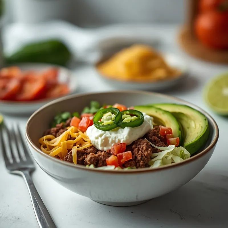 Cottage Cheese Beef Taco Bowl With Creamy Taco Layers Cottage Cheese Beef Taco Bowl With Creamy Taco Layers