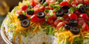 Thick Ranch Cottage Cheese Taco Dip With Taco Layers
