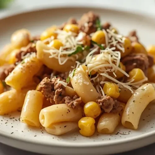 Creamy Beef and Corn Ditalini recipe