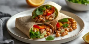 Creamy Chickpea Crunch Wraps With Crunchy Center