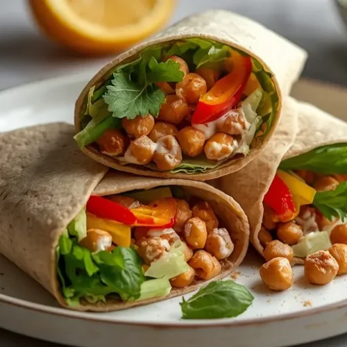 Creamy Chickpea Crunch Wraps recipe