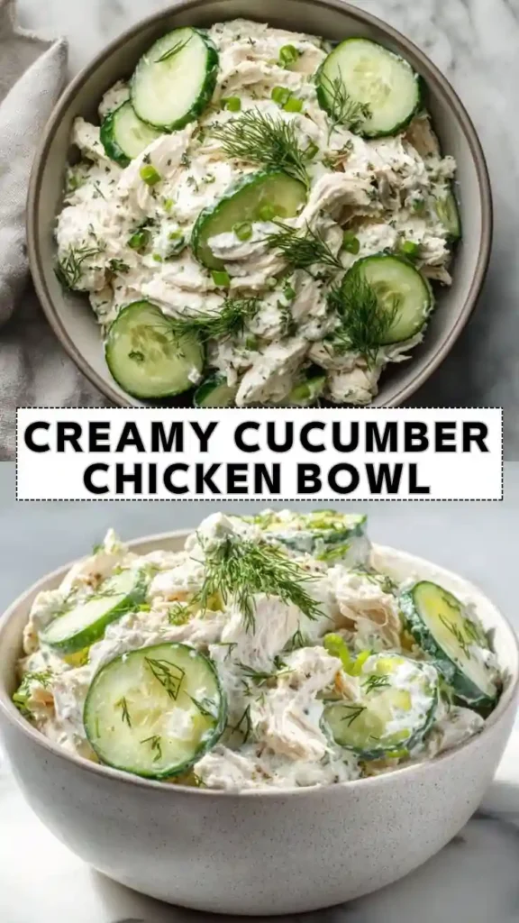 Creamy Cucumber Chicken Bowl Recipe Creamy Cucumber Chicken Bowl with Fresh Dill and Herbs