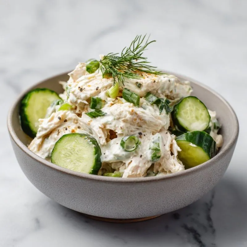 creamy-cucumber-chicken-salad-bowl Creamy Cucumber Chicken Salad Bowl with Fresh Dill