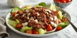 Crispy Beef Chopped Ranch Salad With Warm Crispy Beef