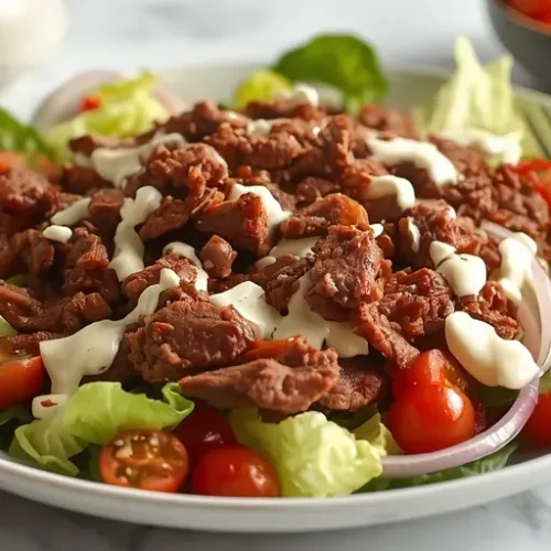 Crispy Beef Chopped Ranch Salad recipe