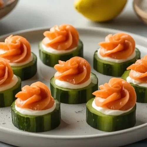 Crispy Salmon Cucumber Bites recipe