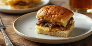 Garlic Butter Steak Melt Sliders With Toasted Buns