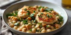 Garlic Herb Chicken White Bean Skillet With Herby Chicken