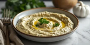 Garlic Herb Chickpea Dip With Herb Oil