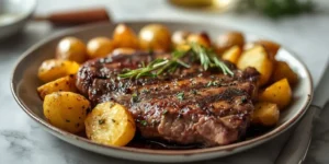 Garlic Herb Steak Potato Sheet Pan With Roasted Potatoes
