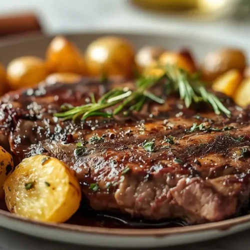 Garlic Herb Steak Potato Sheet Pan recipe