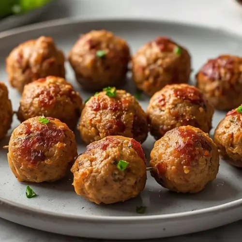 Garlic Herb Turkey Meatball Skewers recipe