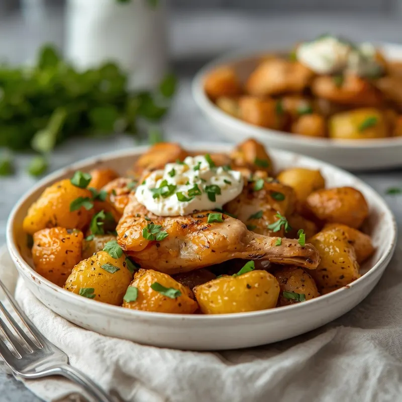 Fresh Greek Chicken Potato Bowls