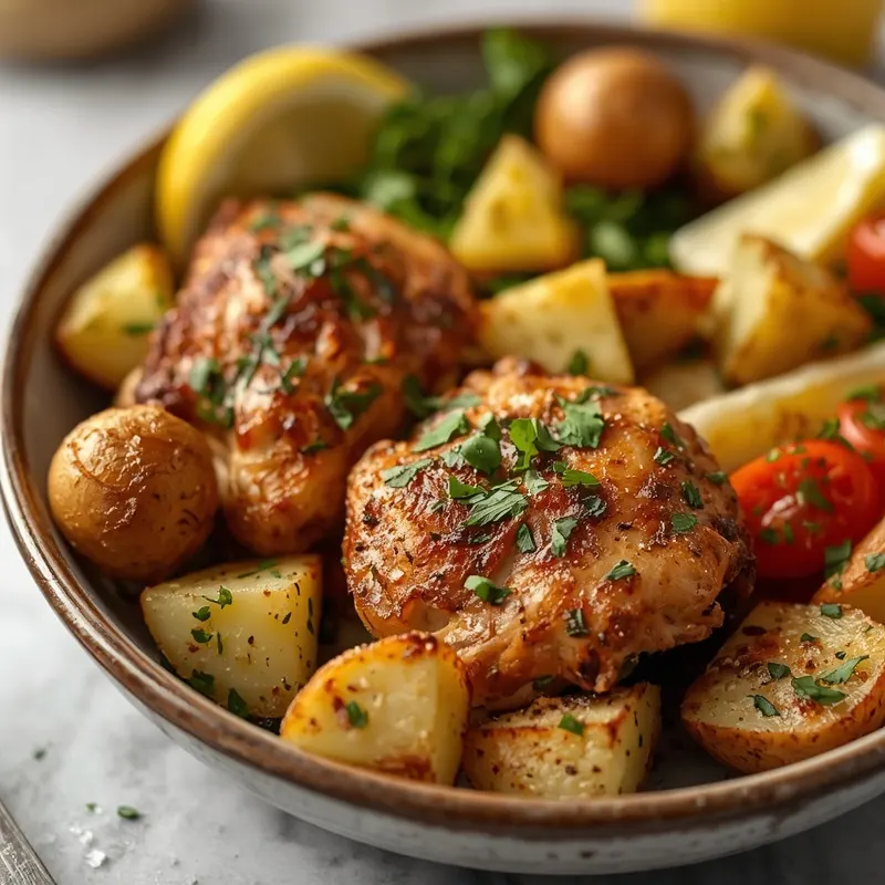 Fresh Greek Chicken Potato Bowls
