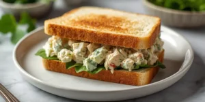 Green Herb Chicken Salad Sandwich With Creamy Herb Filling