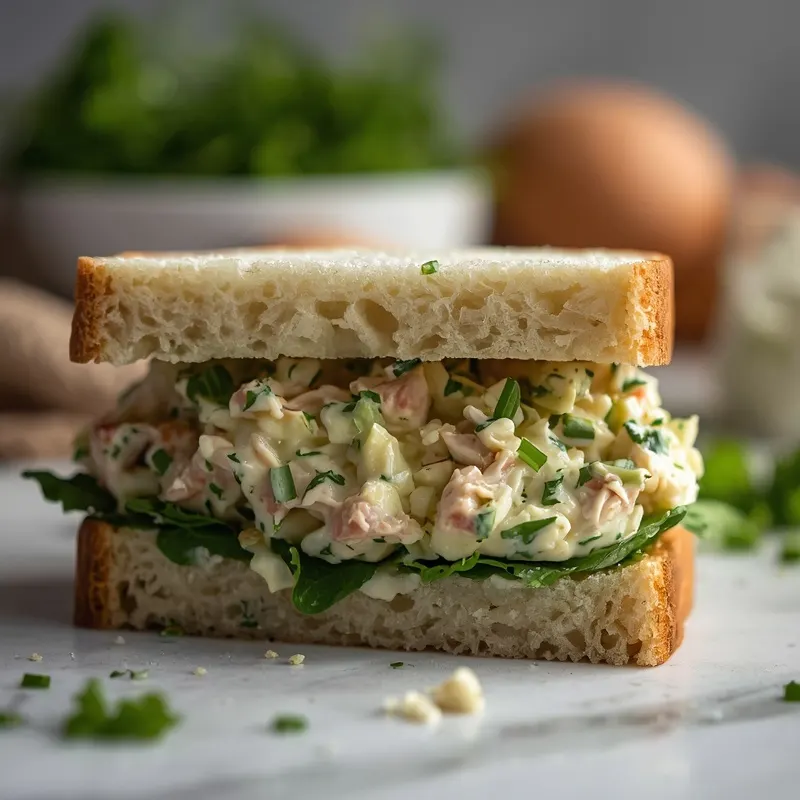 Green Herb Chicken Salad Sandwich With Creamy Herb Filling Green Herb Chicken Salad Sandwich With Creamy Herb Filling