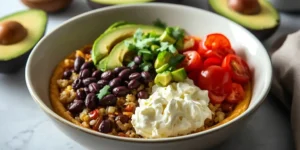 High-Protein Cottage Cheese Taco Bowl With Taco Toppings