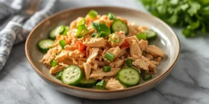 High-Protein Cucumber Cottage Cheese Chicken Salad With Creamy Cucumber Base