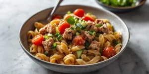 High-Protein Tuna Ditalini Lunch Bowls With Tuna Topping