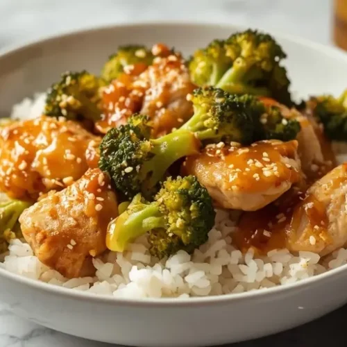 Honey Mustard Chicken Broccoli Rice Bowl recipe